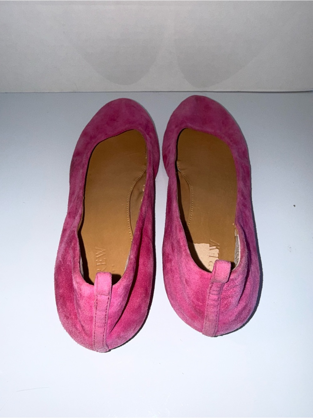 J.CREW preppy pink suede women’s work wear ruched ballet flats 8.5 - Picture 6 of 6